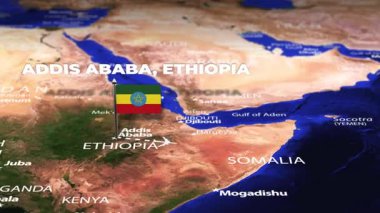 Addis Ababa ETHIOPIA 'dan Jakarta INDONEZYA' ya bayrak iğneli uçuş