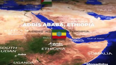 Addis Ababa ETHIOPIA 'dan Kudüs' e bayrak iğneleriyle Filistin 'e uçuş