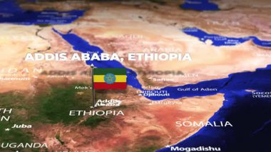 Addis Ababa ETHIOPIA 'dan Katmandu NEPAL' e bayrak iğneli uçuş