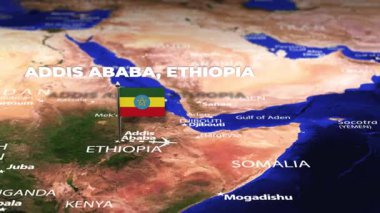 Addis Ababa ETHIOPIA 'dan Kuala Lumpur Malezya' ya bayrak iğneli uçuş