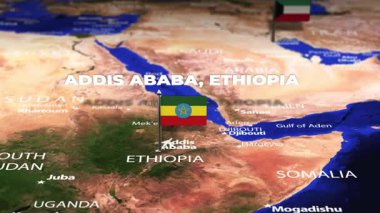 Addis Ababa ETHIOPIA 'dan Kuveyt şehrine bayrak iğneleriyle uçuş