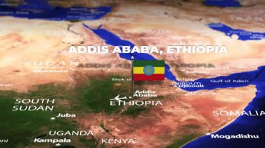 Addis Ababa ETHIOPIA 'dan Libreville GABON' a bayrak iğneli uçuş