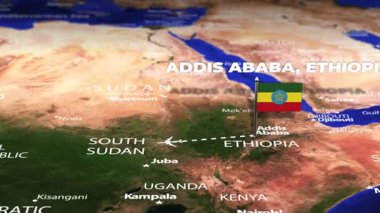 Addis Ababa ETHIOPIA 'dan Lima Peru' ya bayrak iğneleriyle uçuş