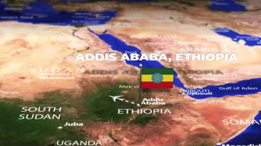 Addis Ababa ETHIOPIA 'dan Lizbon' a bayrak iğneli uçuş