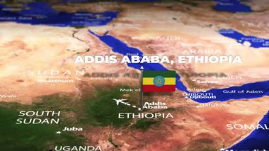 Addis Ababa ETHIOPIA 'dan Madrid' e bayrak iğneli uçuş