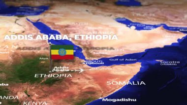 Addis Ababa ETHIOPIA 'dan Manila' ya bayrak iğneli uçuş