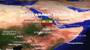 Addis Ababa ETHIOPIA 'dan Maseru LESOTHO' ya bayrak iğneli uçuş