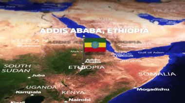 Addis Ababa ETHIOPIA 'dan Maputo MOZAMBIQUE' a bayrak iğneleriyle uçuş