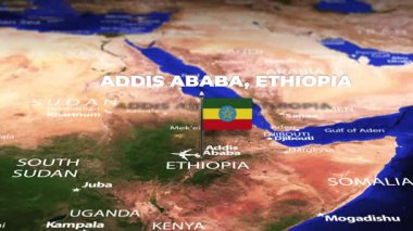 Addis Ababa ETHIOPIA 'dan N Djamena Chad' e bayrak iğneli uçuş