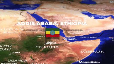 Addis Ababa ETHIOPIA 'dan Muscat OMAN' a bayrak iğneli uçuş