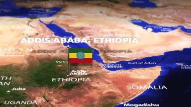 Addis Ababa ETHIOPIA 'dan Yeni Delhi' ye bayrak iğneleriyle uçuş