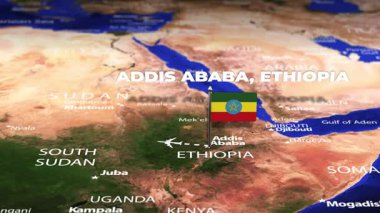 Addis Ababa ETHIOPIA 'dan Nouakchott MAURITANIA' ya bayrak iğneleriyle uçuş