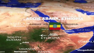 Addis Ababa ETHIOPIA 'dan Ouagadougou BurkINA FASO' ya bayrak iğneli uçuş