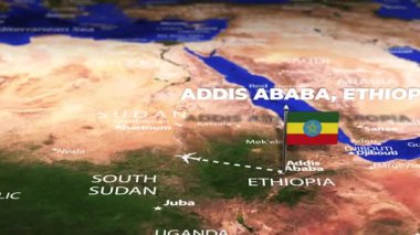 Addis Ababa ETHIOPIA 'dan Ottawa Kanada' ya bayrak iğneli uçuş