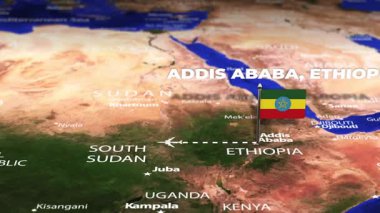 Addis Ababa ETHIOPIA 'dan Panama City Panama' ya bayrak iğneleriyle uçuş
