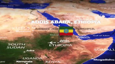 Addis Ababa ETHIOPIA 'dan Porto Novo BENIN' e bayrak iğneleriyle uçuş