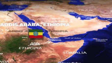 Addis Ababa ETHIOPIA 'dan Pyongyang Kuzey Kore' ye bayrak iğneleriyle uçuş