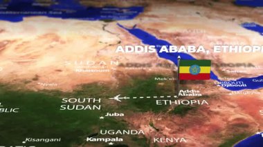 Addis Ababa ETHIOPIA 'dan Quito Ekvador' a bayrak iğneli uçuş