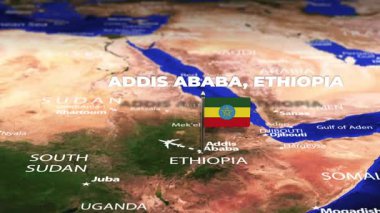 Addis Ababa ETHIOPIA 'dan Rabat MoroCCO' ya bayrak iğneleriyle uçuş