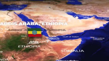 Addis Ababa ETHIOPIA 'dan Güney Kore' ye bayrak iğneli uçuş