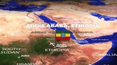 Addis Ababa ETHIOPIA 'dan Üsküp' e bayrak iğneli uçuş