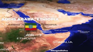 Addis Ababa ETHIOPIA 'dan Tayvan' a bayrak iğneli uçuş