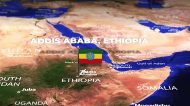 Addis Ababa ETHIOPIA 'dan Tahran' a bayrak iğneleriyle uçuş