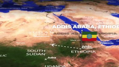 Addis Ababa ETHIOPIA 'dan Toronto Kanada' ya bayrak iğneleriyle uçuş