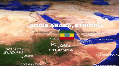 Addis Ababa ETHIOPIA 'dan Tunus' a bayrak iğneli uçuş