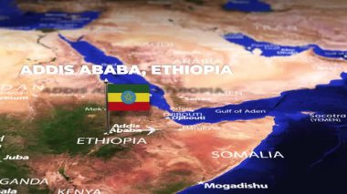 Addis Ababa ETHIOPIA 'dan Vientiane LAOS' a bayrak iğneli uçuş