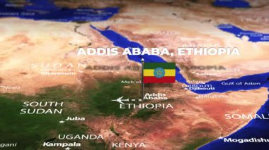 Addis Ababa ETHIOPIA 'dan Yamoussoukro IVORY Kıyı' sına bayrak iğneli uçuş