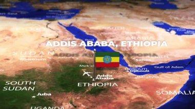 Addis Ababa ETHIOPIA 'dan Zagreb' e bayrak iğneleriyle uçuş