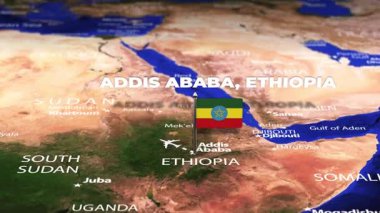Addis Ababa ETHIOPIA 'dan Cezayir' e bayrak iğneli uçuş