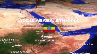 Addis Ababa ETHIOPIA 'dan Amman JORDAN' a bayrak iğneli uçuş