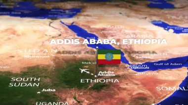 Addis Ababa ETHIOPIA 'dan Andorra la Vella ANDORRA' ya bayrak iğneleriyle uçuş