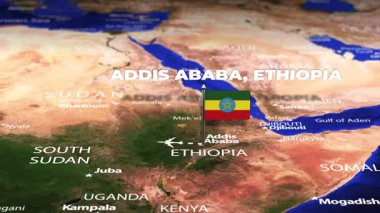 Bayrak iğneli Addis Ababa ETHIOPIA 'dan Bamako MALI' ye uçuş