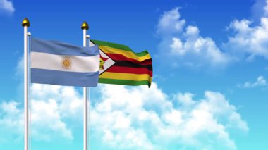 Kutupta alfa ile birlikte ARGENTINA ve ZIMBABWE bayrakları dalgalanıyor