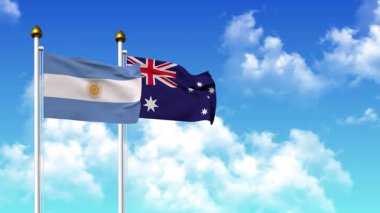 Kutupta alfa ile birlikte ARGENTINA ve AUSTRALIA bayrakları sallanıyor