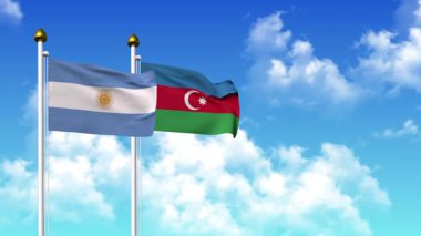 Kutupta alfa ile birlikte ARGENTINA ve AZERBAIJAN bayrakları dalgalanıyor