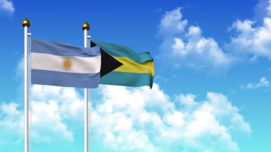 Kutupta alfa ile birlikte ARGENTINA ve BAHAMAS bayrakları sallanıyor