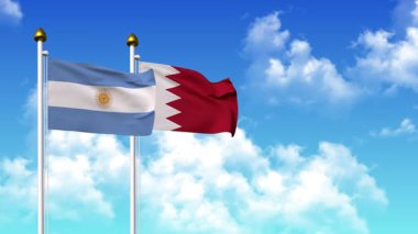 Direğin üzerinde alfa ile birlikte ARGENTINA ve BAHRAIN bayrakları sallanıyor