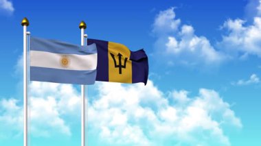 Kutupta alfa ile birlikte ARGENTINA ve BARBADOS bayrakları dalgalanıyor