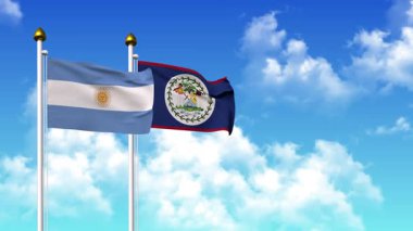 Kutupta alfa ile birlikte ARGENTINA ve BELIZE bayrakları sallanıyor