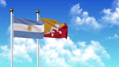 Kutupta alfa ile birlikte ARGENTINA ve BHUTAN bayrakları dalgalanıyor