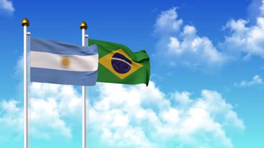 Kutupta alfa ile birlikte ARGENTINA ve BRAZIL bayrakları dalgalanıyor