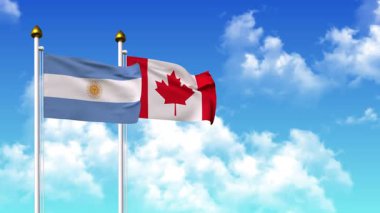 Kutupta alfa ile birlikte ARGENTINA ve CANADA bayrakları dalgalanıyor