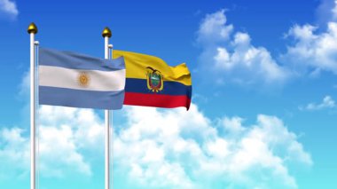 Kutupta alfa ile birlikte ARGENTINA ve Ekvador bayrakları dalgalanıyor