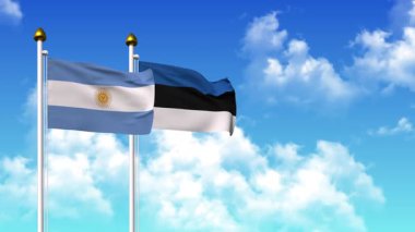 Kutupta alfa ile birlikte ARGENTINA ve Estonya bayrakları dalgalanıyor