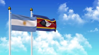 Kutupta alfa ile birlikte ARGENTINA ve Eswatini bayrakları dalgalanıyor