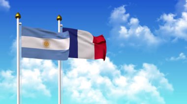 Kutupta alfa ile birlikte ARGENTINA ve FRANCE bayrakları dalgalanıyor